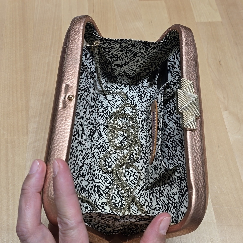 {Rebecca Minkoff} Rose Gold Clutch or Crossbody Bag - Picture 11 of 17